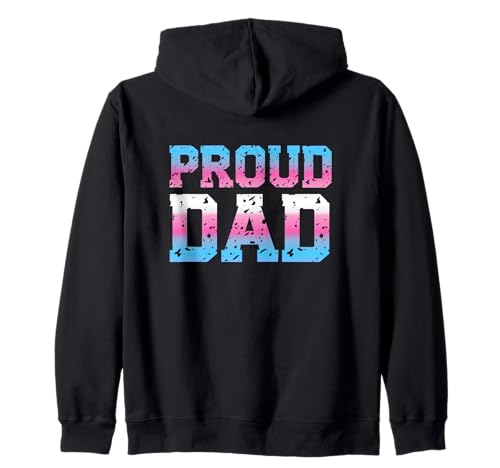 Transgender Proud Dad Fathers Day Trans Pride Flag Colors Sudadera con Capucha