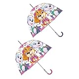 ARDITEX Paraguas Infantil Transparente Patrulla Canina, 8 Paneles