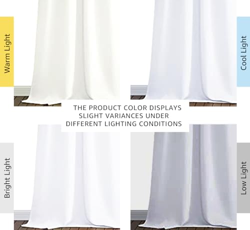 Image of NICETOWN White Blackout Curtains 90 inches Long, Full Light Blocking Drapes with Black Liner for Nursery, Thermal Insulated Draperies for Hall, Villa (2 Pieces, 46 inch Wide Each Panel, Pure White)