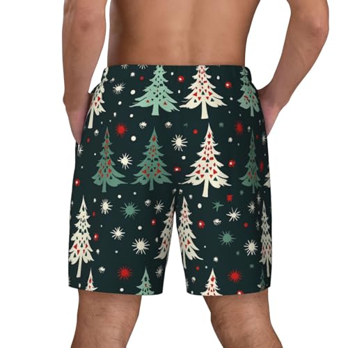 Men's Swim Trunks Quick Dry Board Shorts Christmas Tree Pattern Beach Shorts with Pocket Bathing Suits for Men3