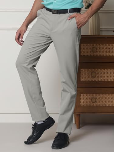 Image of SUBTRACT Slim-Fit Stretchable Lycra Formal Pants for Men with Flexible Waistband | Stylish Men's Wear Trousers for Office or Party |Dress Trouser Pant