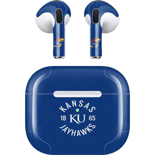 Skinit Decal Audio Skin Compatible with Apple AirPods (3rd Gen, 2021) - Officially Licensed Kansas Jayhawks KY 1865 Design