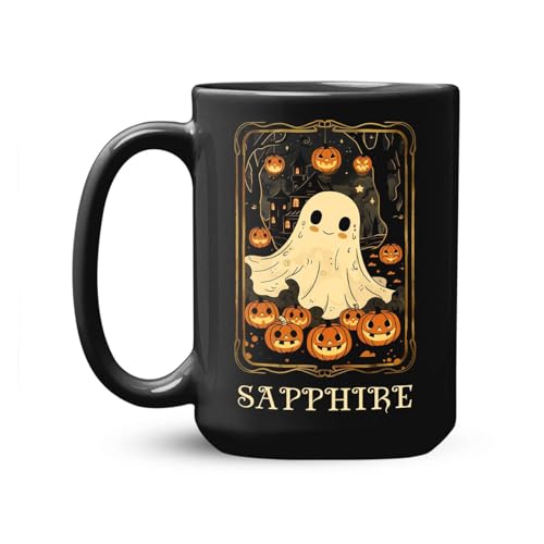 Ghost Cup, Personalized Halloween Themed Coffee Mug 11oz 15oz, Gi...