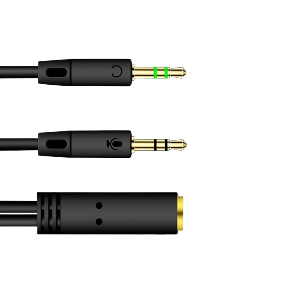 Ja-ck - Adattatore audio per cuffie da 3,5 mm, 2 maschio a 1 femmina, splitter audio per computer, microfono AUX Y, splitter per microfono, convertitori di cavi (bianco)