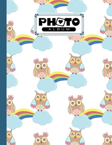 Photo Album: Album, Large Photo Albums with Writing Space Memo, Extra Large Capacity Picture Album, Family, Baby, Wedding, Travel Photo Book, 120 Pages | Rainbows Owls Cover by Nikolai Vogel