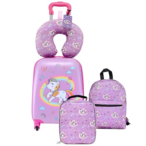 VEVOR Valise Enfant 32x23x45 cm Bagage Enfant Fille...