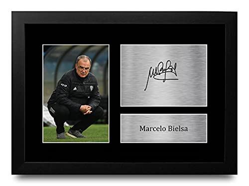 Photo signée Bielsa Leeds United A4 encadré : fini les murs vides sans passion
