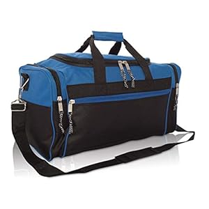 DALIX 21″ Blank Sports Duffle Bag Gym Bag Travel Duffel with Adjustable Strap in Royal Blue