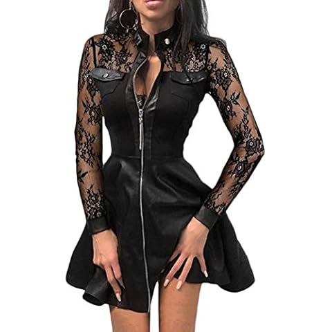 Onsoyours Robe en Cuir PU Femme Cover
