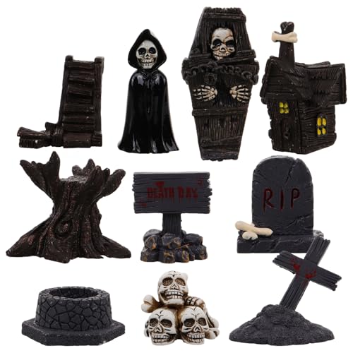Ciieeo 10 Stück Halloween Kugeln Mini Hausfiguren Mini Harzfiguren Halloween Miniaturen Zubehör Mini Figuren Mini Ornamente Halloween Figuren Heimdekoration Miniatur Dinge