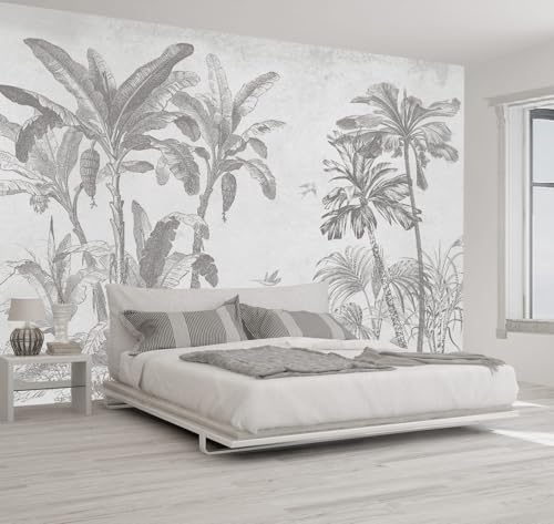 WFBHUA Gray Banana Tree Leaf Wallpaper Mural for Bedroom Living Room