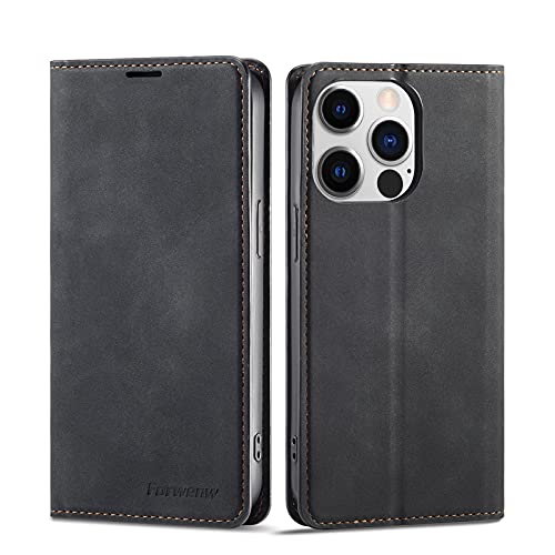 Étui iPhone 13 Pro QLTYPRI housse portefeuille cuir avec porte-carte