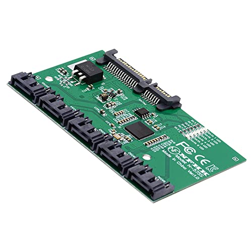 cablecc 6Gbps SATA 3.0 1 to 5 Splitter Ports HUB Adapter Converter PM Multiplier Port Selector JMB575