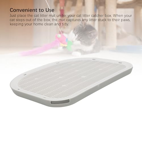 Tapis de litière pour chat imperméable et antidérapant gris - 5