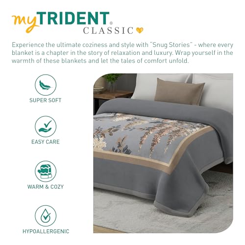 Image of MYTRIDENT Blanket for Winter Double Size, Classic Snug Stories Collection, 5 Kg Blanket Double - Fressica