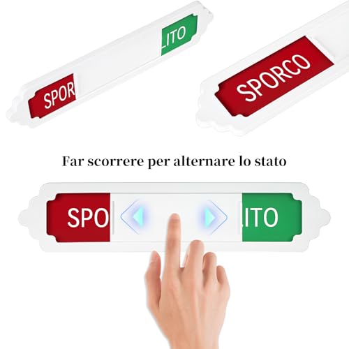 Segnaletica per lavastoviglie che commuta lo stato di pulizia/sporco, dimensioni 17,7 * 4 * 0,6 cm, con supporto adesivo e montaggio magnetico (XW, IT)