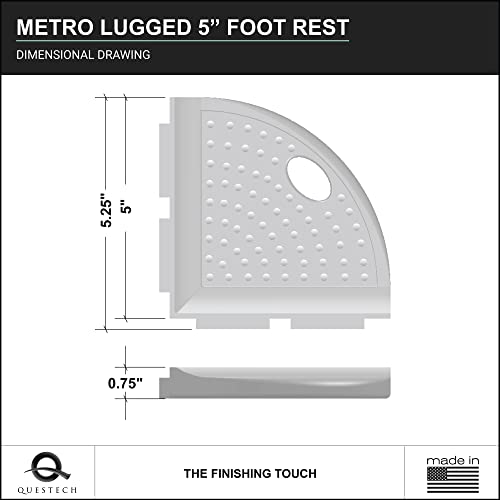 Questech Décor 8 Inch Corner Shower Shelf And 5 Inch Shower Caddy Foot Rest, Metro Lugged Back For New Construction, Mounted Bathroom Shower Organizer, Oil Rubbed Bronze #TOP2