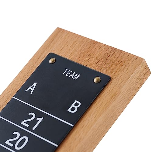 New valley warbler Steel Scoreboard Nailed on a Beech Board with Magnetic Score Keepers for Cornhole and Other Games (17\" H x 2.75\" W)