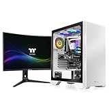 Thermaltake Glacier 460 Gaming Desktop (Ryzen™ 5 5600X, RTX™ 4060, 16GB 3600Mhz RGB DDR4) S3GL-B550-460-LCS + TGM-V32CQ Gaming Monitor (32in CurveQHD 2K 1440P, 170 Hz Refresh Rate) GM-GCE-32CEQB-US