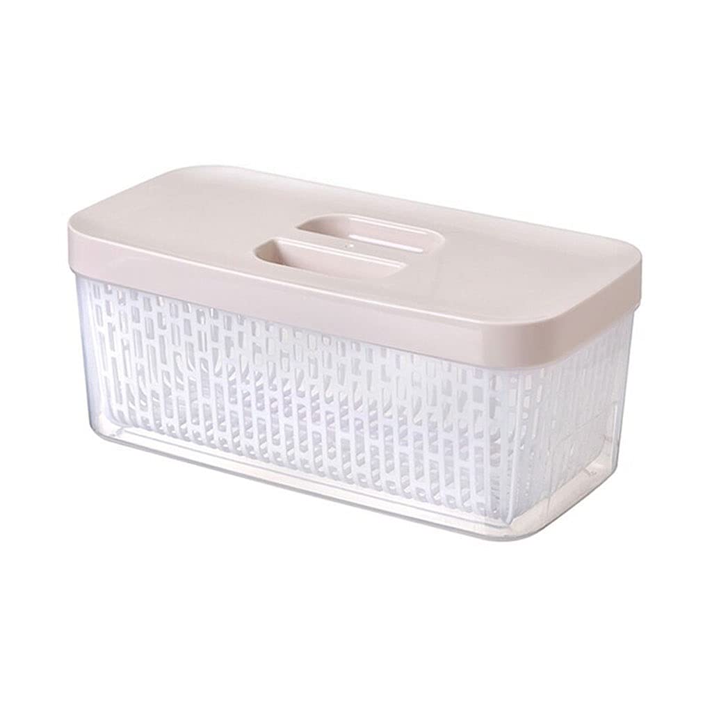 Colador, colador colador, colador colador cesta, colador fregadero colador cesta de drenaje apilable organizador de refrigerador cajones contenedores cestas con tapas y cesta de drenaje extraíble for