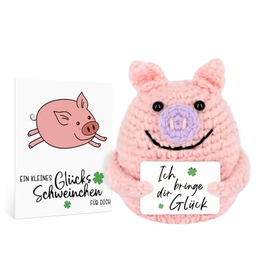 WenmthG Positive Geschenke Glücksschweinchen, Positive Kartoffel - Ersatz, Positive Glücksschwein, Gestrickte Tiny Schwein Puppe 1 St