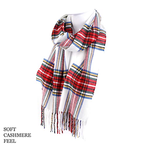Image of Nollia Plaid Fall /Winter Scarf for Men & Women-Plaid Color Cashmere Feels Acrylic Scarves