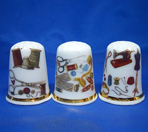 Dé à Coudre En Porcelaine De Chine à Collectionner Fleur Du Mois De Février