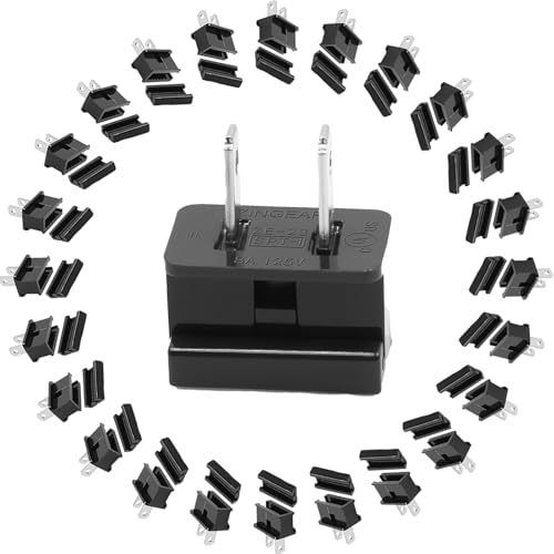 Male Vampire Plug SPT-2 Black Slide-in Zipper Plug for Christmas Party Lighting Power Plugs (25 pcs SPT2 Size Cable)
