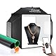 PULUZ 40 cm Fotobox Softbox 40x40cm Fotostudio Lichtzelt mit 5500K Beleuchtung & 4 Farben Hintergründen, Beleuchtungskit für Produktfotografie, Schmuck und kleine Objekte