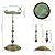 giole Garden Bird Bath with Roman Pedestal, 13'' Dia Bird Bath Bowl with Hummingbird Pattern Birdbath & Feeder Freestanding Birdbaths for Garden,Yard Decor(27 Inch Tall)