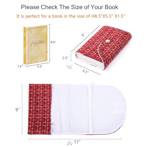 Aplufine Capa de Livro Tweed para Mulheres-Protetor de Livro Elegante para Amantes de Livros-Capa de