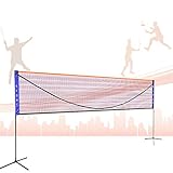 APJJ Outdoor Garten Tennisnetz, Federballnetz, Federball Netz Kinder, Tragbares Volleyballnetz (HöHenverstellbar 85cm-155cm), 6.1m