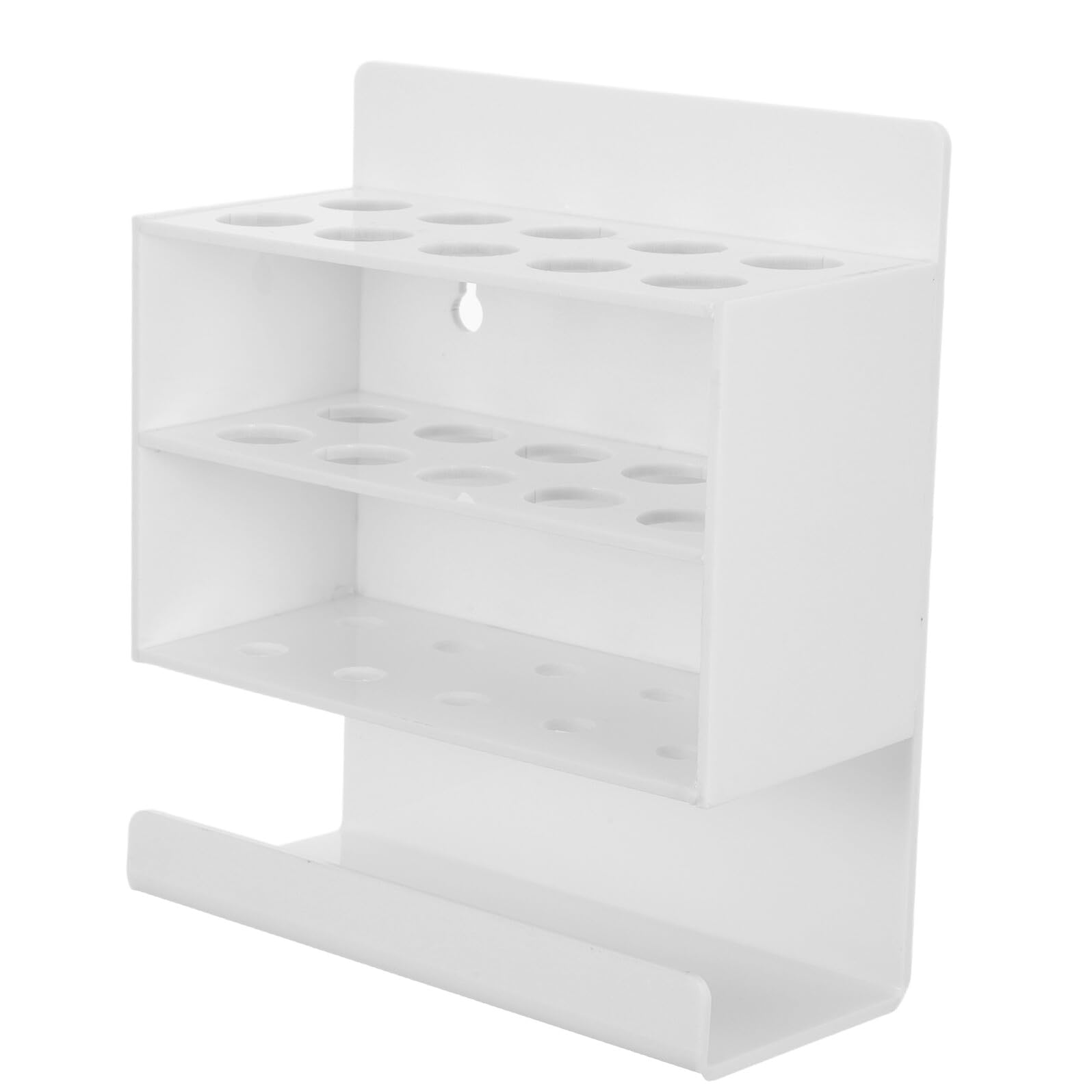 Portapenne in Acrilico Bianco per Lavagna Bianca, Scatola Porta Pennarelli Stabile Base Robusta, Organizer da Scrivania Compatto per Ufficio, Aula e Casa