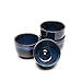 KBNI Blue Ceramic Cups Set 5oz, Pack of 4 Traditional Flambed Glazed Pottery Blue Teacups Handcraft Porcelain Mugs Set
