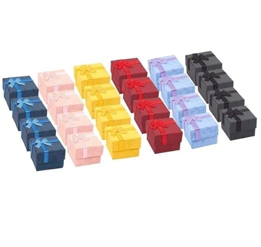 STAR SAI COLLECTION- 6 Pcs Small Ring Boxes for Jewelry – 1.6 x 1.6 x 1.2 Inch Sturdy Cardboard Cube Boxes for Rings, Earrings, Pendants – Packaging for Wedding, Party-image-16