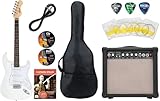 ROCKTILE AMP: 15 Watt Gitarrencombo, 2 Kanäle (Clean/Overdrive), Gain-Regler, 6,35 mm Klinke Kopfhöreranschluss, Cinch-Eingang für Abspielgeräte, 6,35 mm Klinke AUX-Eingang (MP3/CD/etc.), 3-Band-EQ (Treble/Middle/Bass)