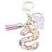 Unpafcxddyig Fashion A-Z Initials Letter Keychain Tassel Butterfly Pendant for Wallet Backpack Handbags Women,Letter S