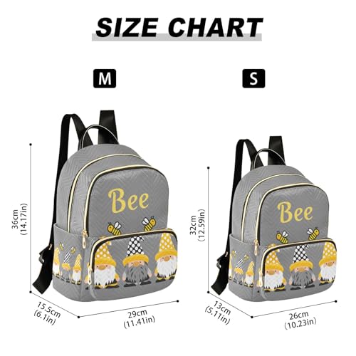 Image of Mini Backpack Gnome Bees Fashion Backpack Purse for Women,Handbag Shoulder Bag Casual Daypack, Ladies Gift for College Work(S)