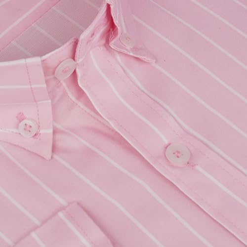 Image of GHPC 100% Cotton Chalk Striped Full Sleeves Regular Fit Formal Shirt for Men