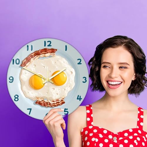Reloj de Pared Huevos Fritos - Silencioso, Analógico miniatura 3
