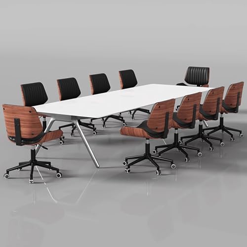 Chaise de bureau ergonomique bois clair fauteuil pivotant marron - 7