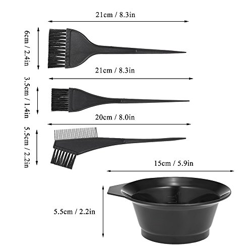 ERYUE 4 Pcs Kit de Ferramentas de Coloração de Cabelo Tingidura Tigela Pincel Dupla-face Coloração P