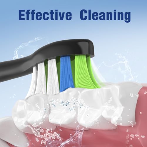 8er Trustnice Aufsätze passend für Philips Sonicare Ersatzbürsten, Bürstenköpfe Zahnbürstenkopf für Phillips Sonicare Elektrische Zahnbürste Snap-On-Griffen (Schwarz, 8 Stück (1er Pack)) – Bild 3