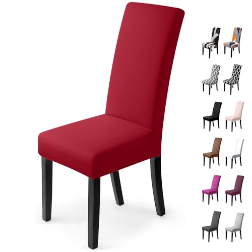 Stuhlhussen 6 Stück, Stretch-Stuhlbezug elastische Moderne Husse Elasthan Stretchhusse Stuhlbezug Stuhlüberzug .bi-Elastic Spannbezug,...