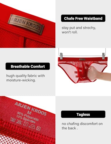 Arjen Kroos Men's Sexy Briefs Breathable Comfortable Mesh Underwear3