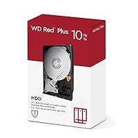 WD Red Plus interne Festplatte NAS 10 TB (3,5'', Workload-Rate 180 TB/Jahr, 7.200 U/min, 256 MB Cache, NASware-Firmware für Kompatibilität, 8 Bays) Rot – Ansicht 2