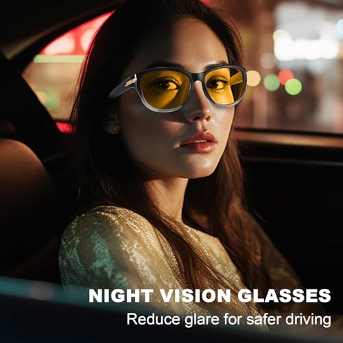 IGnaef Night Driving Glasses for Women Polarized Yellow Night Vision Glasses Anti Glare IF23172