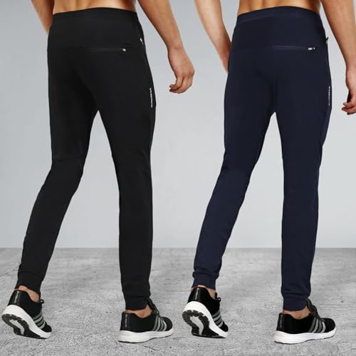 Image of RynoGear Track Pants for Men with Zipper Pockets (Pack of 2)