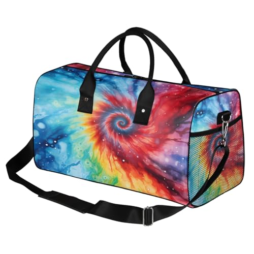 Art Abstract Tie Dye Travel Duffle Bag for Women Men Foldable Waterproof Weekender Bag Carry on Tote for Overnight Sports Gym Tie Dye2