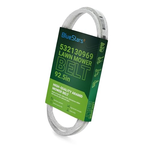 BlueStars 532130969 130969 Deck Drive Belt - for Craftsman Husqvarna Poulan AYP Ariens 21546080 John Deere LA135 L100 LA130 X300 LA105 L130 D130 | Aramid Cord | 1/2 x 92.5